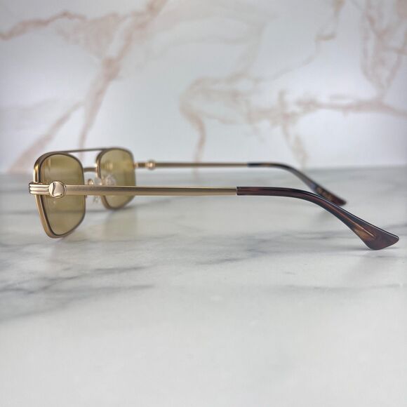 Luv Lou the Rocky Sunglasses Matte Gold Metal Frame Khaki Tint Lens 54-21-140 - Picture 3 of 11